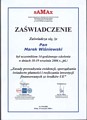 Rzeczoznawca Majtkowy Marek Winiewski - ceryfikaty: FIDIC 2